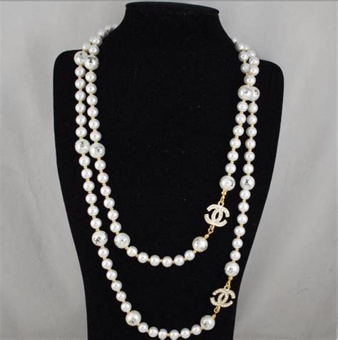 replica coco chanel pearl necklace|chanel coco pendant necklace.